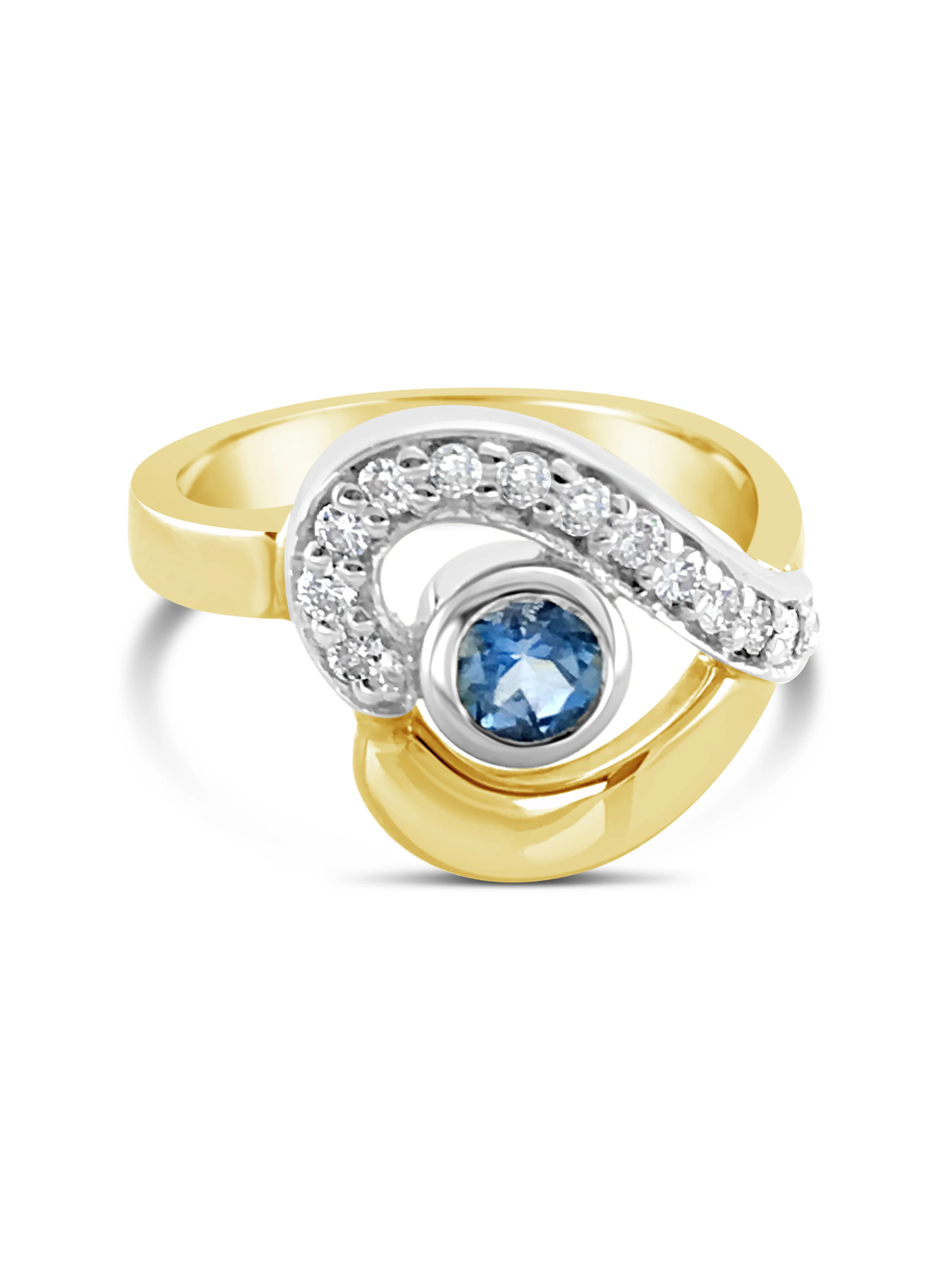 Blue Topaz & Diamond Ring
